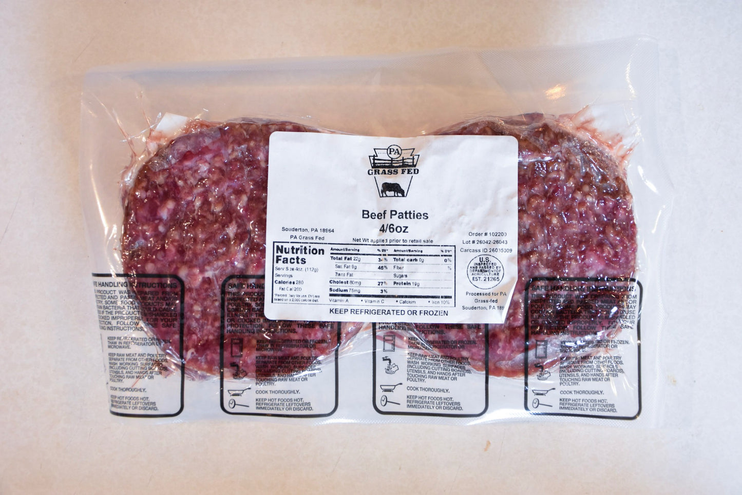 Beef Burger Patties (1.5 lb, 4-Pack)